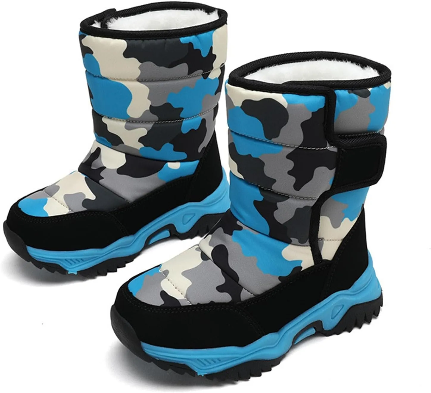 Boys' Cotton Shoes Camouflage And Fleece Thickened Winter Warm Cotton Boots Kid Snow Boots for