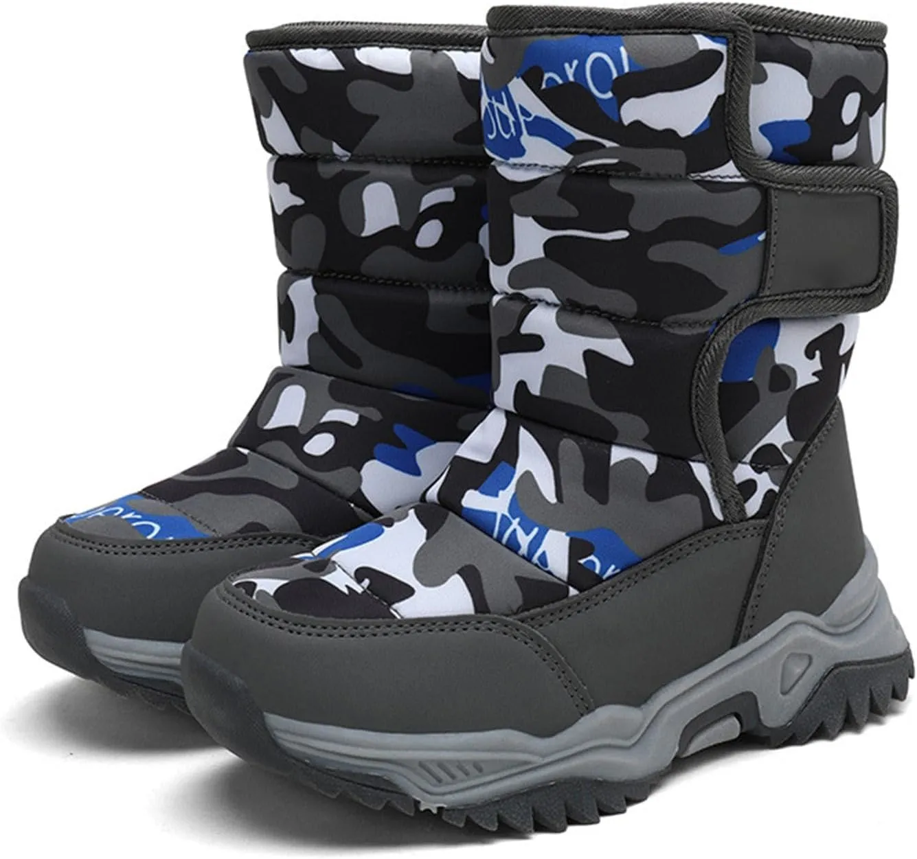 Boys' Cotton Shoes Camouflage And Fleece Thickened Winter Warm Cotton Boots Kid Snow Boots for