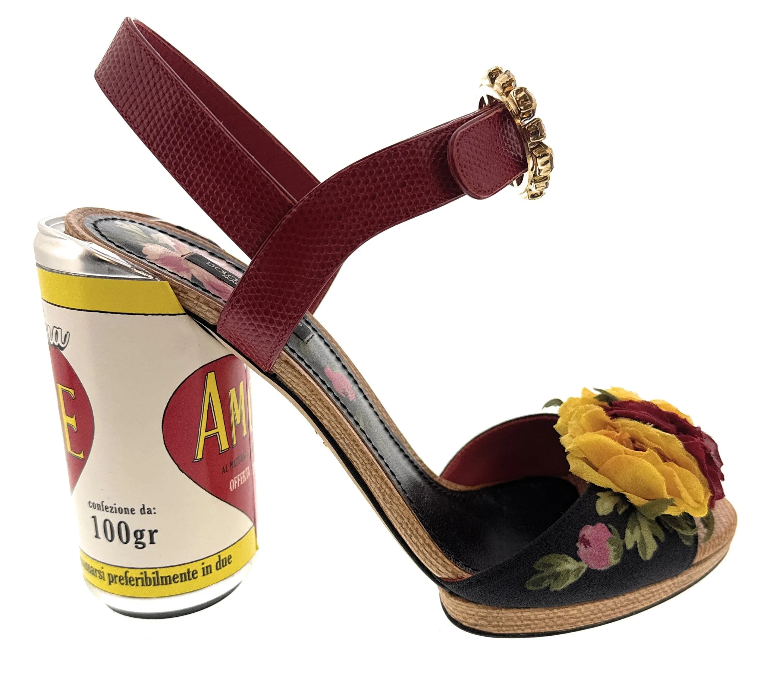 Dolce & Gabbana Women's Amore Floral Print High Heel Sandals-EU39