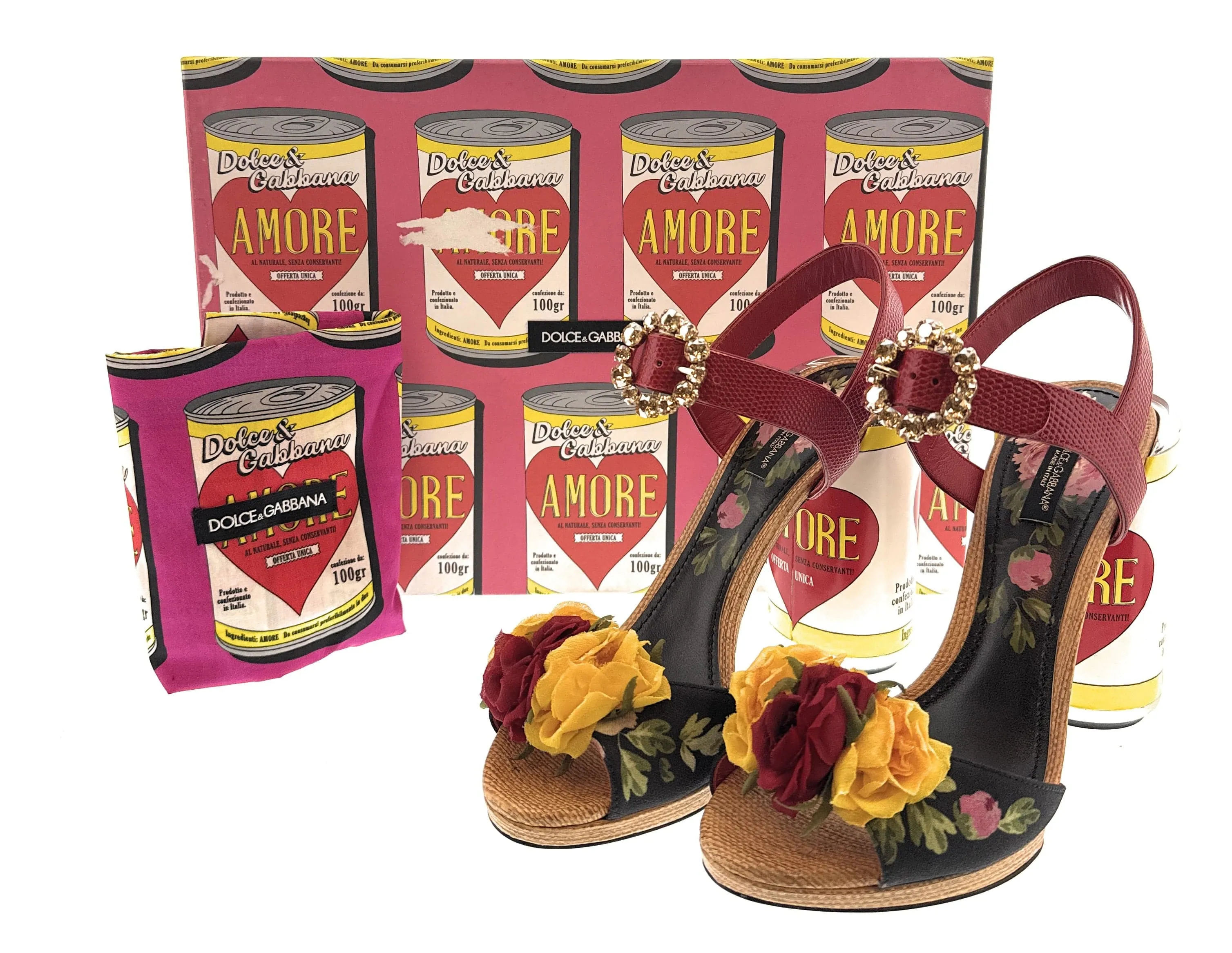Dolce & Gabbana Women's Amore Floral Print High Heel Sandals-EU39