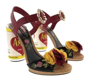 Dolce & Gabbana Women's Amore Floral Print High Heel Sandals-EU39