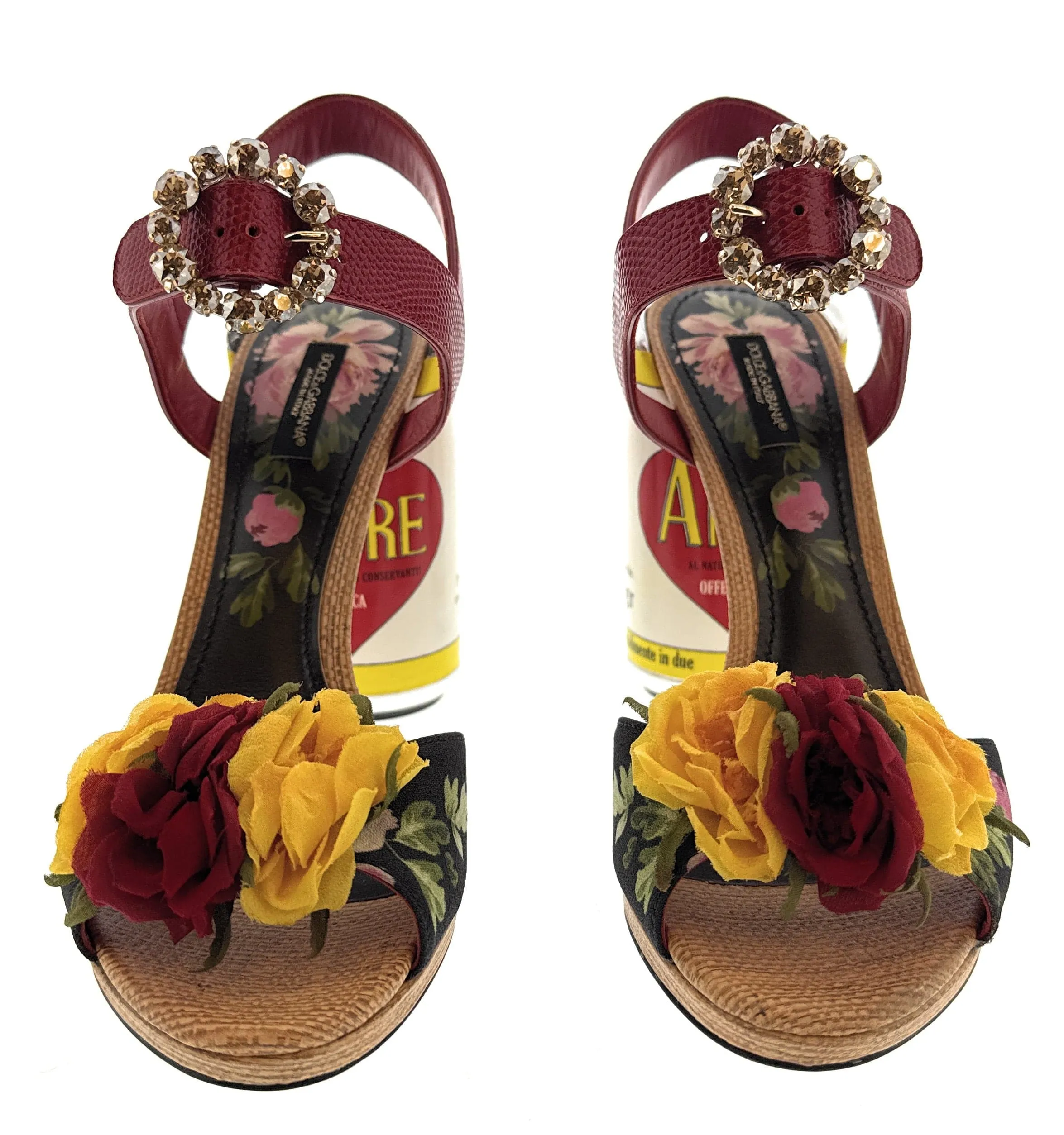 Dolce & Gabbana Women's Amore Floral Print High Heel Sandals-EU39