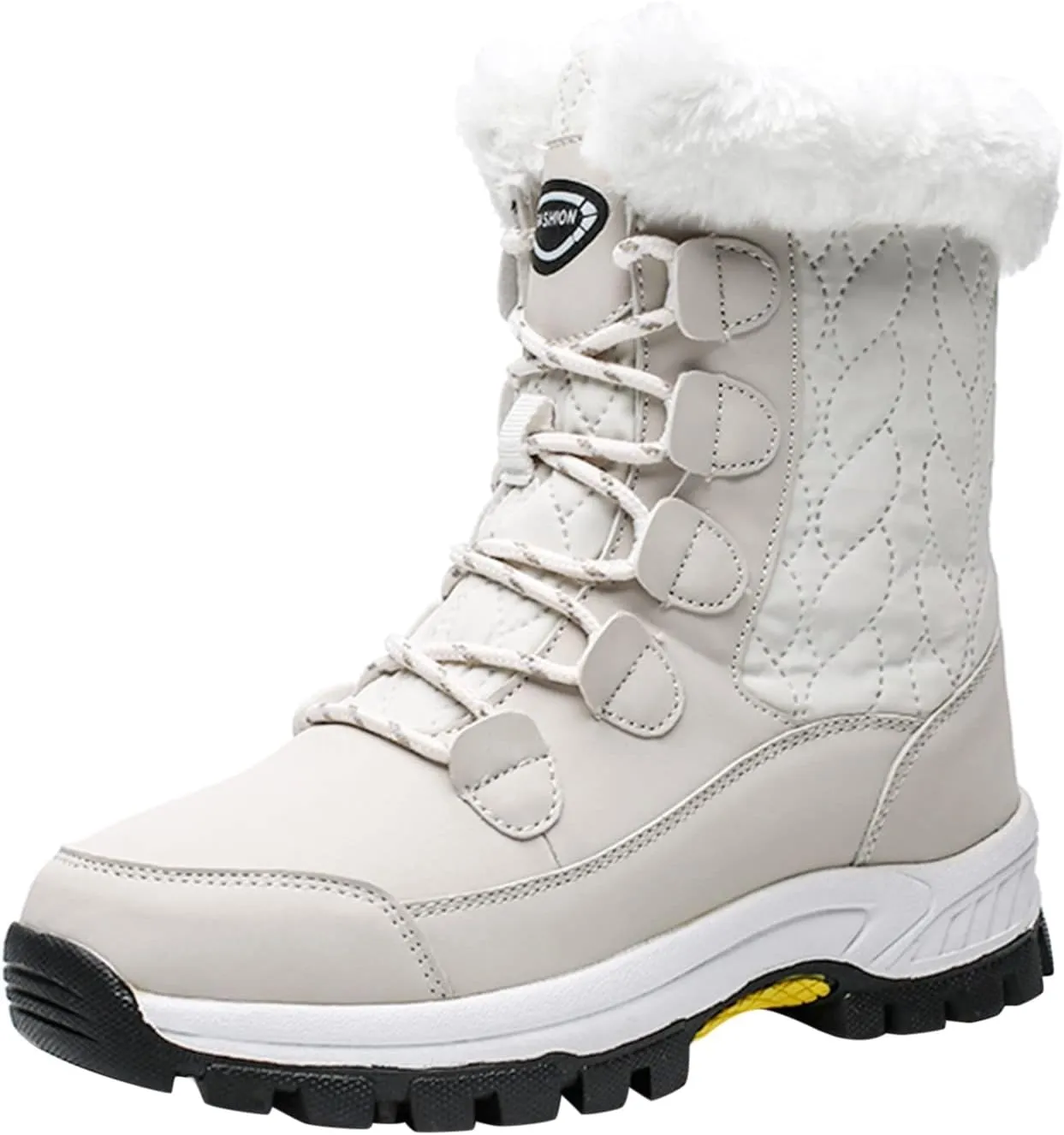 Hiking Boots Women Warm Lace-Up Snow Ankle Boots Velvet Cotton Winter Flats Short Booties Hiking Boots