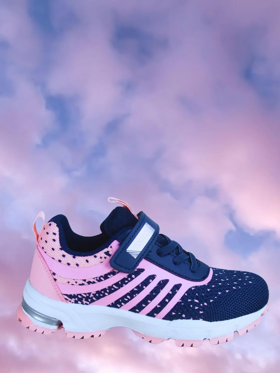 Kids Girls and Boys Lightweight Strap Running Athletic School Sneakers Shoes