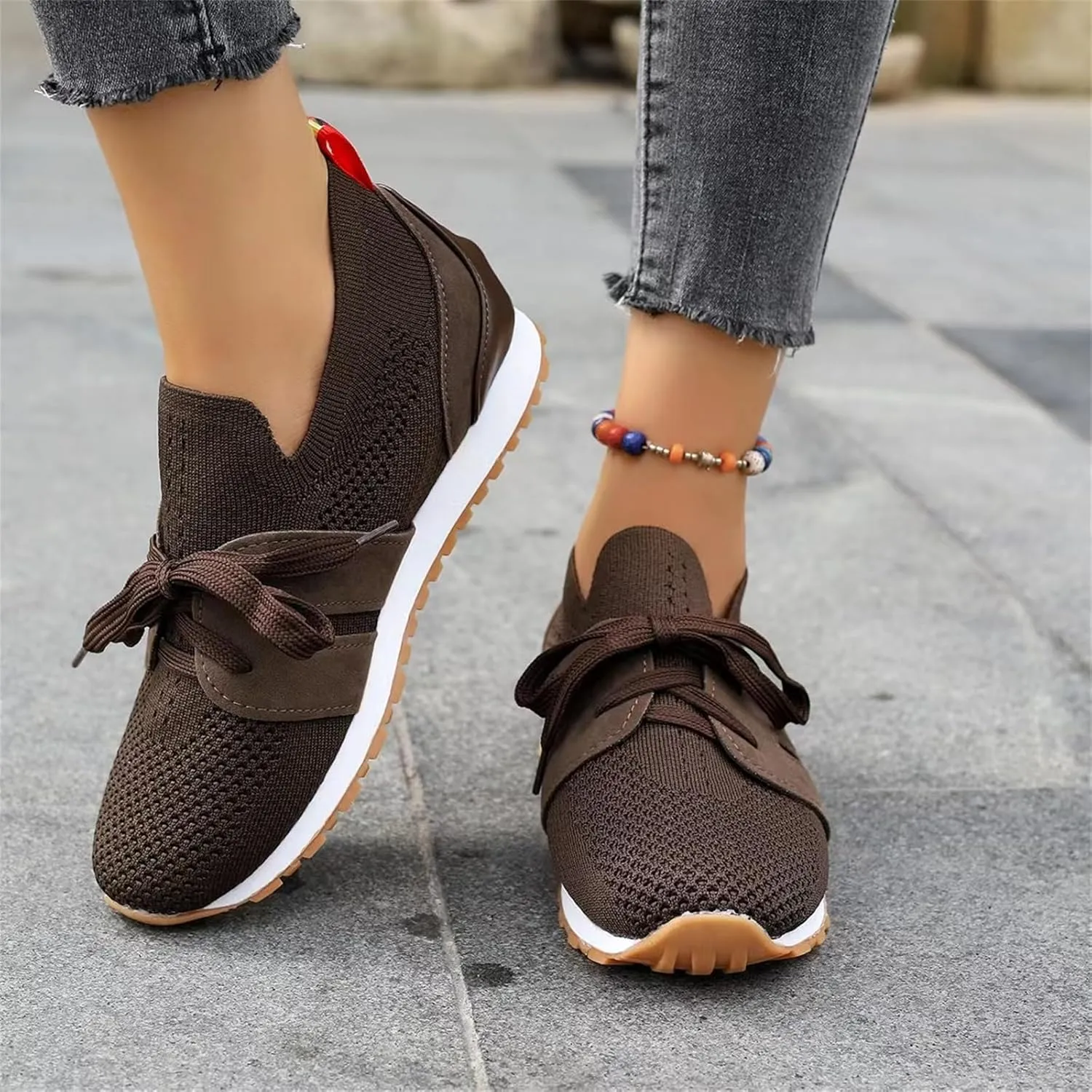 Running Shoes For Women Arch Support Walking Comfort Light Weight Tennis Shoes Slip On Gym Fashion Sneakers