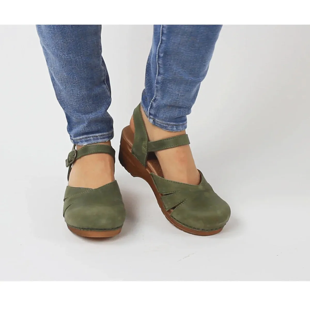 Sanita Margrethe Women's Adjustable Sandal In Khaki