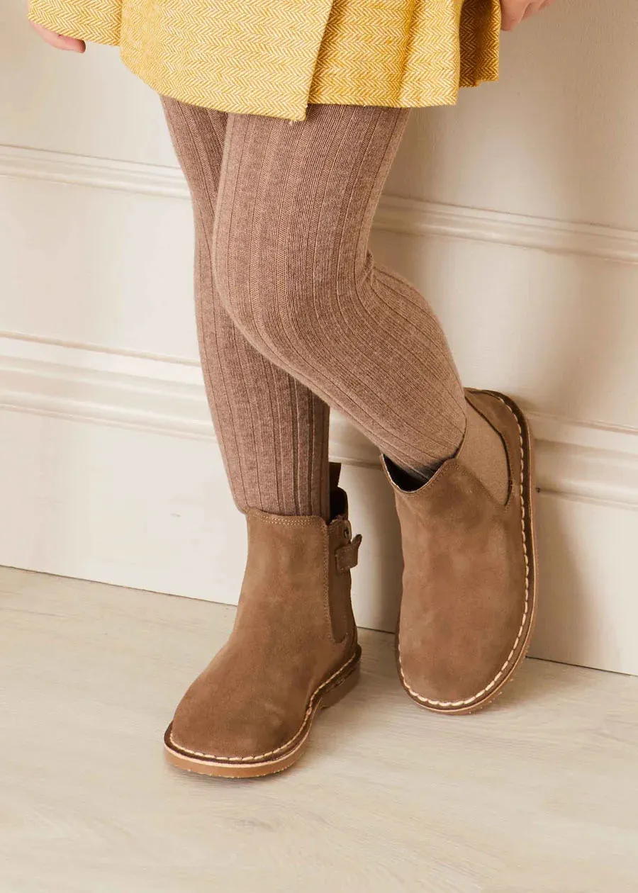 Suede Ankle Boots in Brown (24-34EU)