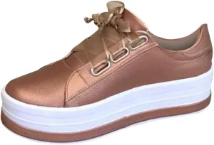Women Thick Sole Shoes Casual Slip On Lace Up Athletic Shoes Round Toe Platform Sneakers Casual Walking Sneaker