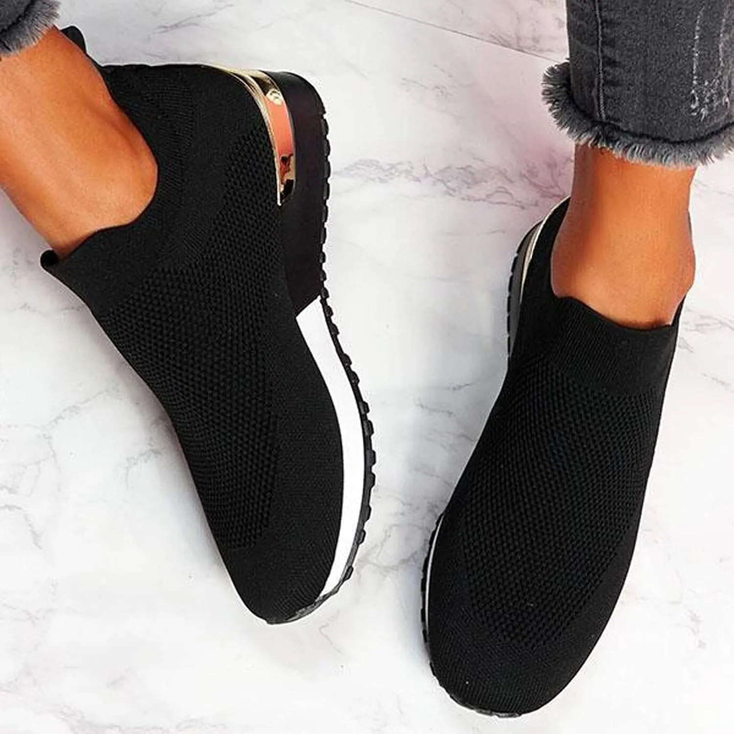 Women's Fashion Sneaker Non Slip Breathable Lightweight Comfortable Lace Up Black Running Shoes Loafers with Arch Support for Women White Leather Sneakers