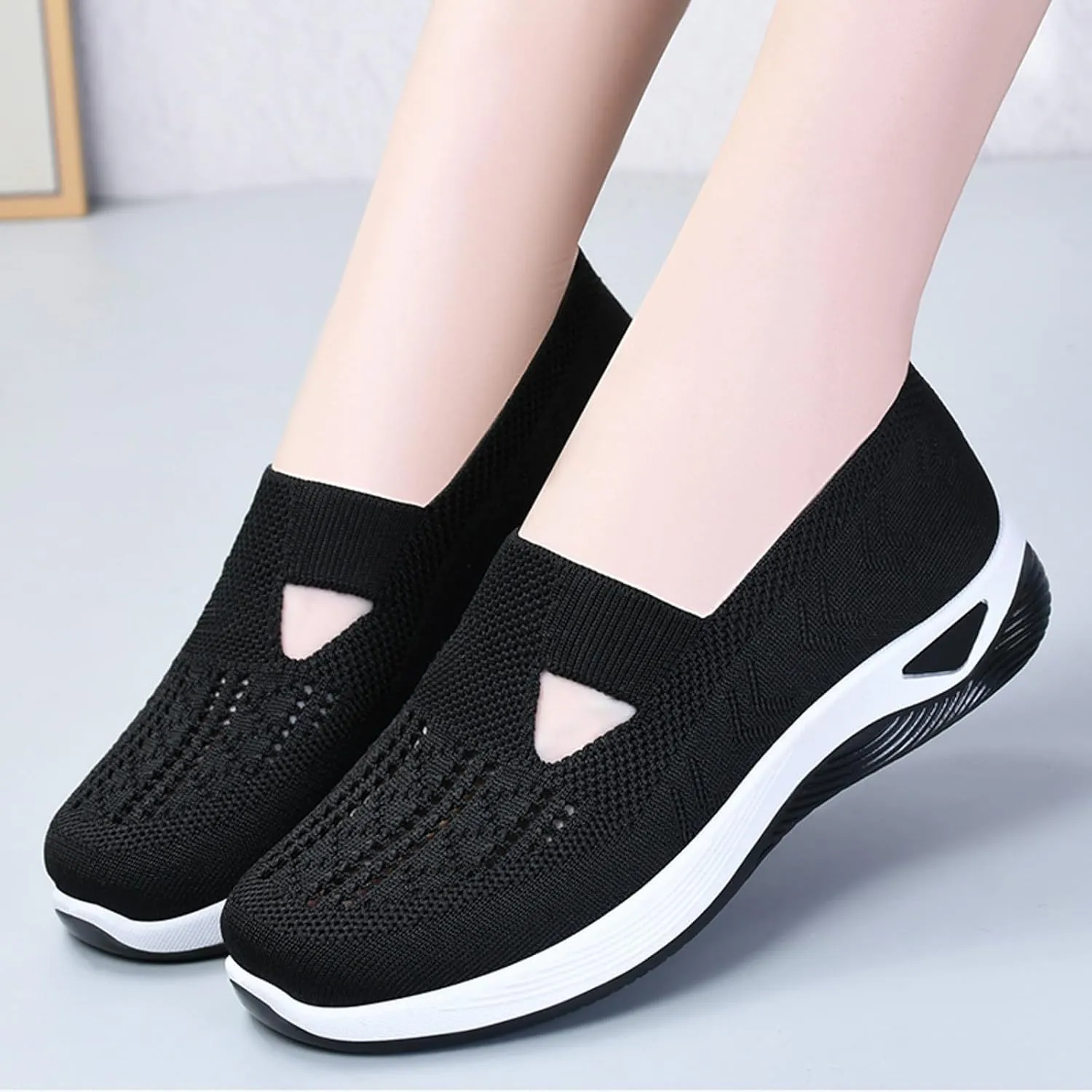 Womens Orthopedic Diabetic Shoes Slip On Walking Sneakers with Arch Support Comfortable Casual Loafers Plantar Fasciitis Relief Foot Heel Pain