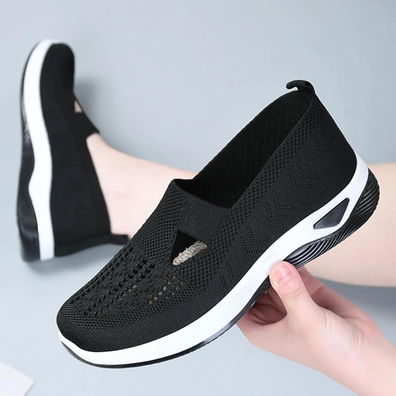 Womens Orthopedic Diabetic Shoes Slip On Walking Sneakers with Arch Support Comfortable Casual Loafers Plantar Fasciitis Relief Foot Heel Pain