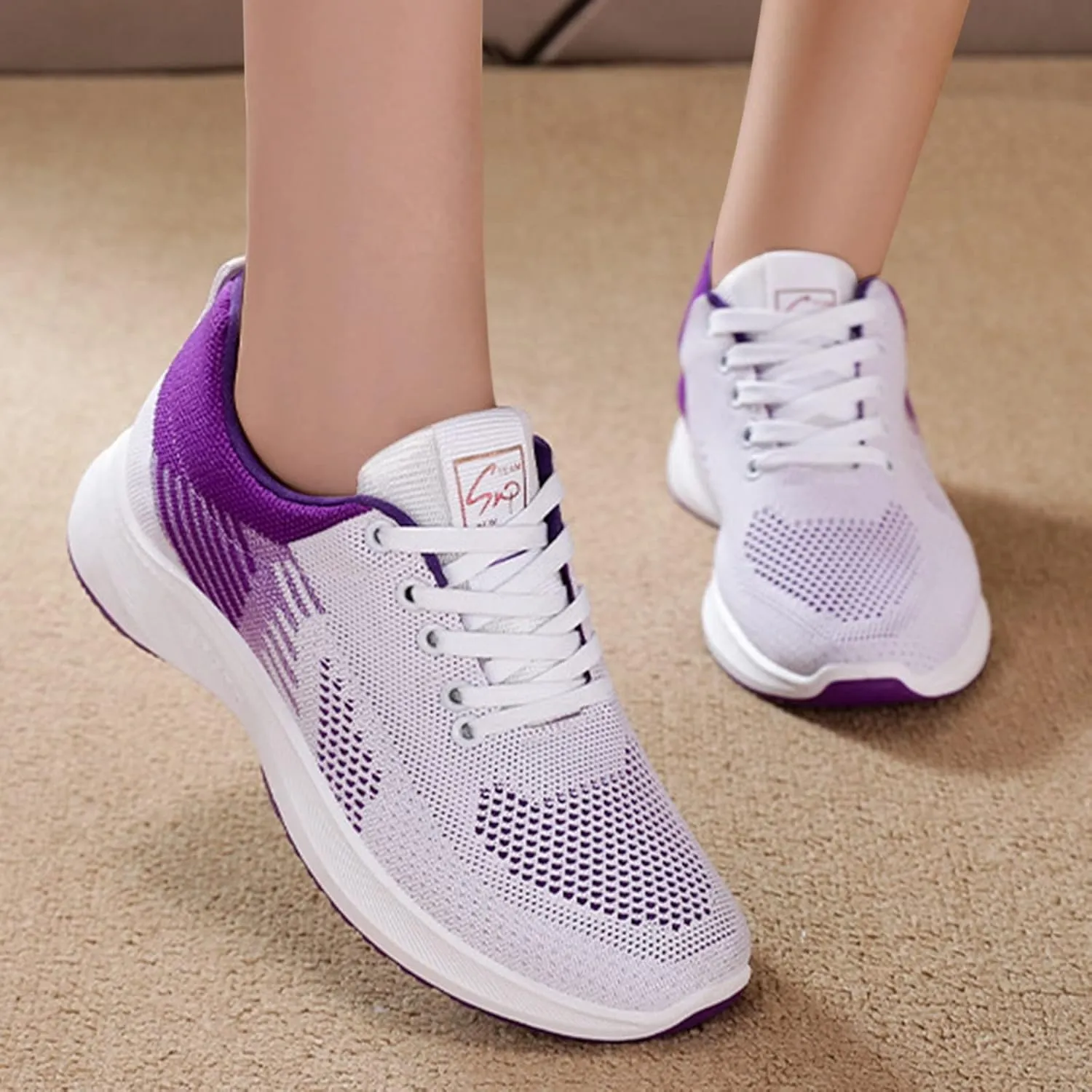 Womens Sneakers Air Cushion Running Shoes Lightweight Tennis Walking Shoes Mesh Breathable Gym Work Comfortable Athletic Sneakers