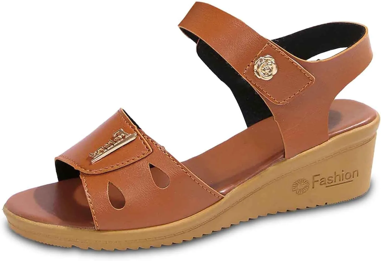 Women's Wedge Leather Sandals Platform Comfortable Mid Heel Dressy Arch Support 2025 Summer Open Toe Sandals