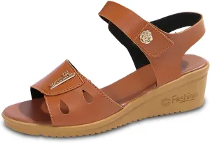 Women's Wedge Leather Sandals Platform Comfortable Mid Heel Dressy Arch Support 2025 Summer Open Toe Sandals
